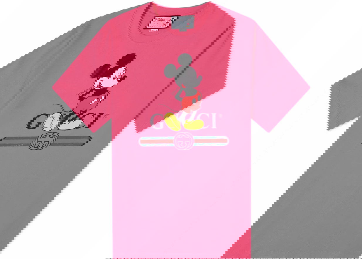 Тениска Gucci Disney Mickey Mouse x T-shirt Розово | 565806 XJB, 0