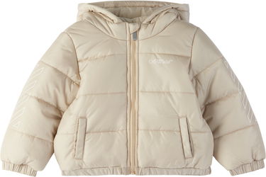 Пухо яке Off-White Off-White Bookish Diag Short Puffer Jacket Бежово | OB7X001F24FAB0011701, 0