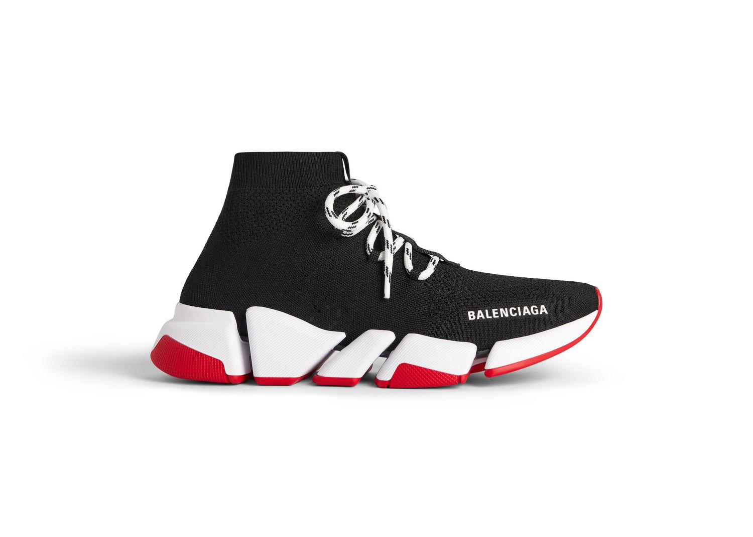 Кецове и обувки Balenciaga Speed 2.0 Lace Up Black Red Sole Черно | 769319W2DB21961, 0