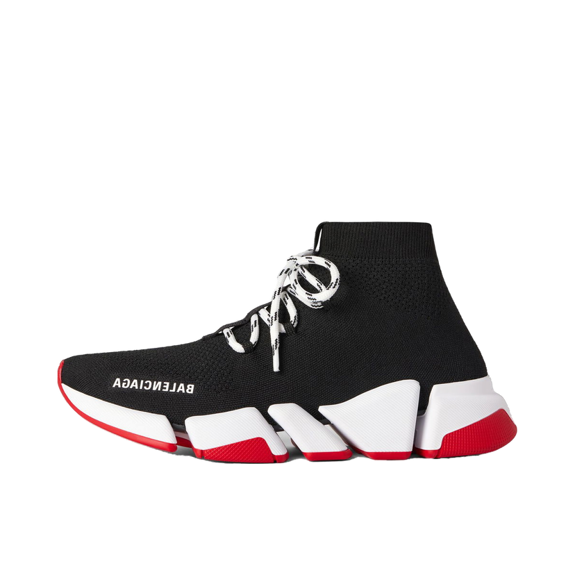 Кецове и обувки Balenciaga Speed 2.0 Lace Up Black Red Sole Черно | 769319W2DB21961