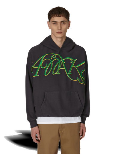 Script Embroidered Hooded Sweatshirt