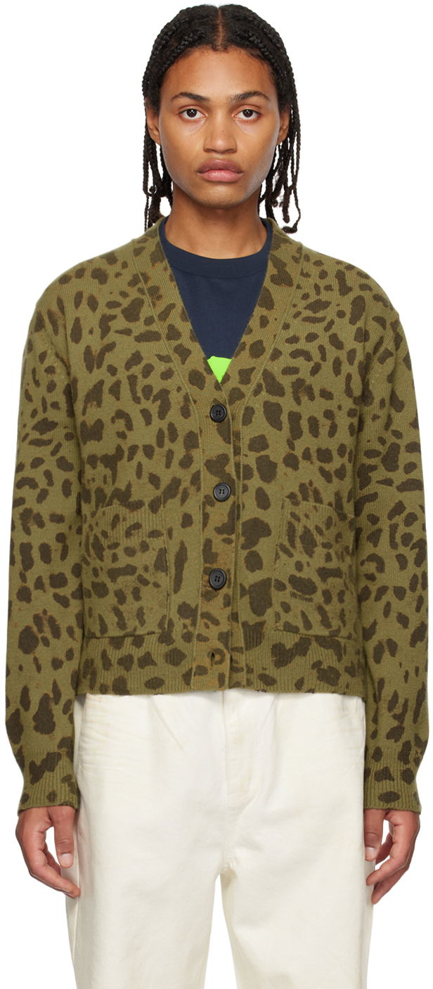 Пуловер We11done We11done Leopard Print Cardigan Зелено | WD-KC3-23-622-U-KK, 0