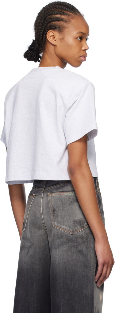Съкратен топ We11done We11done Cropped T-Shirt with Shoulder Pads Сиво | WD-TT0-25-712-W-GY, 2