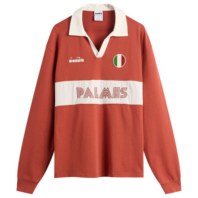 PALMES Legacy Long Sleeve Polo with Italian Flag Patch