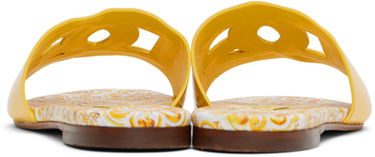 Кецове и обувки Dolce & Gabbana Majolica Print Patent Leather Sandals Жълто | D11247 A1067, 1