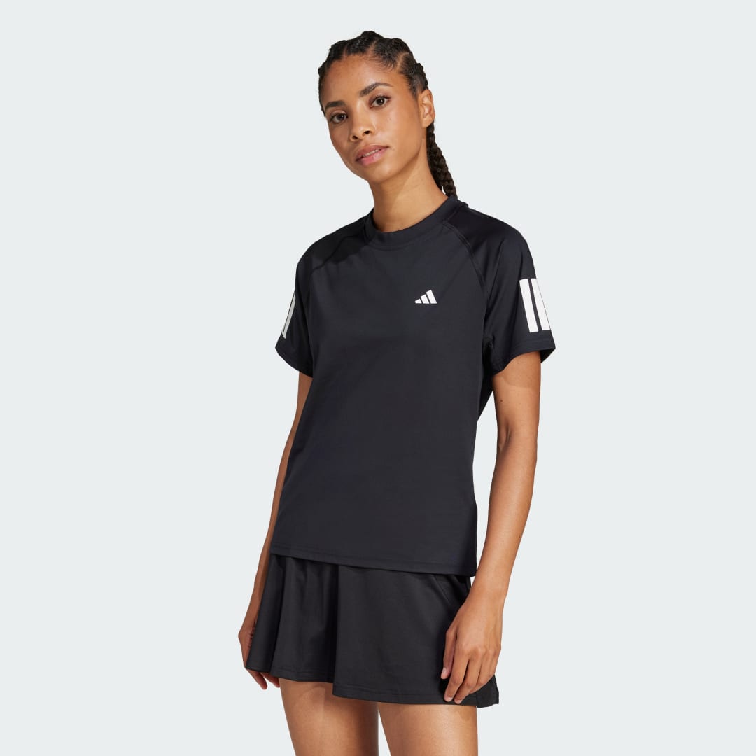 Тениска adidas Performance Club 3-Stripes Tennis T-Shirt Черно | JN7093, 0
