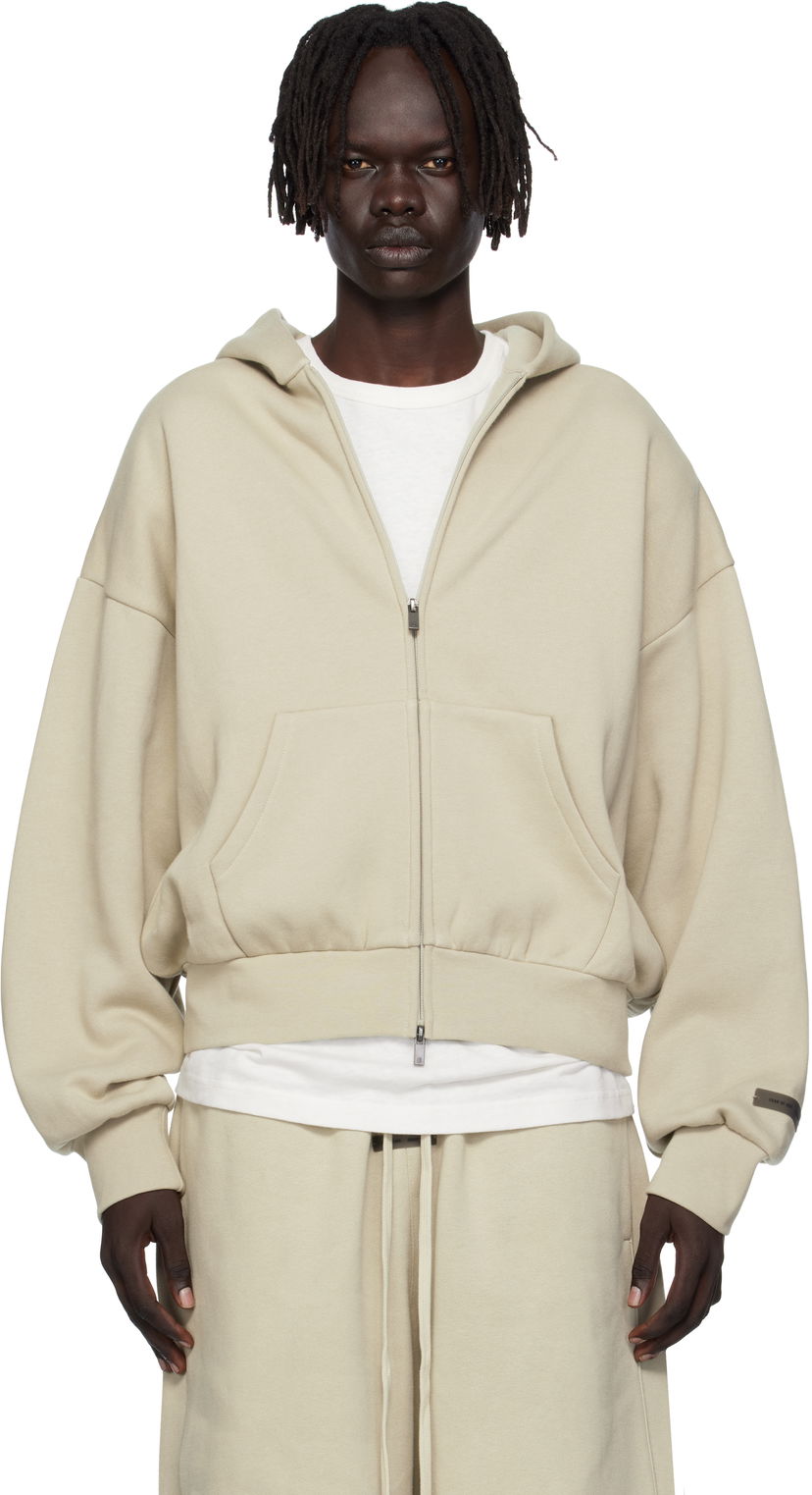 Суитчър Fear of God Fear of God ESSENTIALS Fleece Zip-Up Hoodie Бежово | 192SP254786F