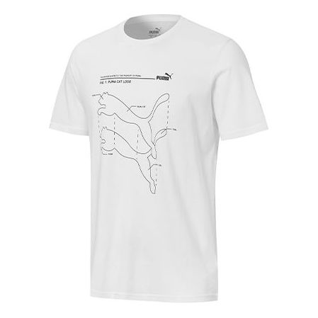 Тениска Puma Graphic Print Short Sleeve T-Shirt Бяло | 587581-02