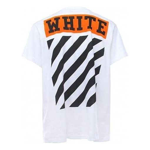 Тениска Off-White Stripe Logo Print T-Shirt Бяло | OMAA002G20JER0100119, 0