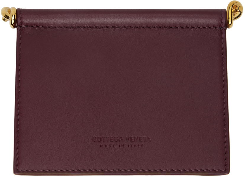 Портфейл Bottega Veneta Card Holder Solstice Бургунди | 788051 VMAU3