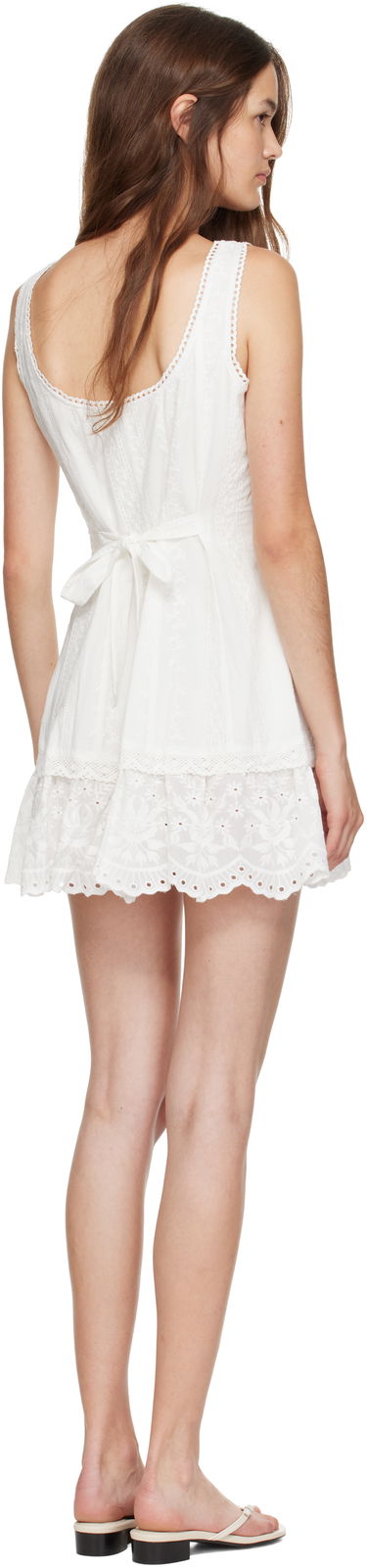 Pокля GUIZIO Guizio Aylin Eyelet Mini Dress Бяло | P25405W159, 2