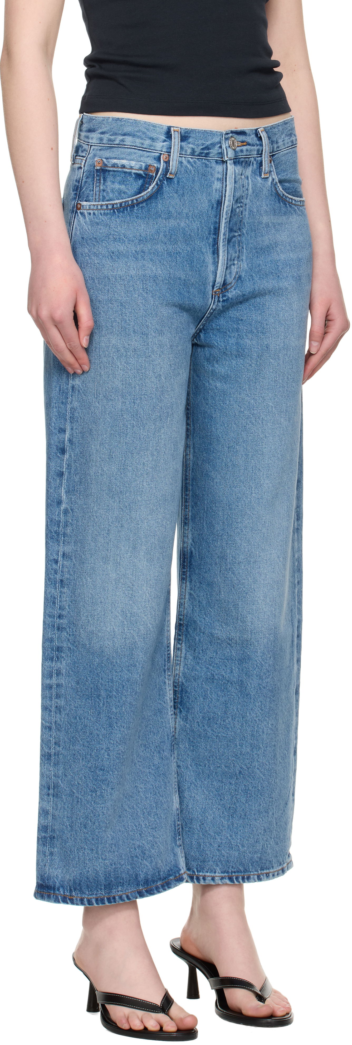 Дънки AGOLDE AGOLDE Ren Wide Leg Jeans Синьо | A9191-1765, 1