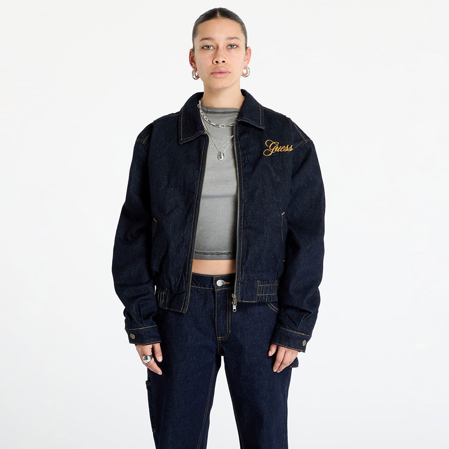 Яке бомбър GUESS Guess Originals Denim Bomber Jacket Тъмно синьо | W5RG44D4XY0-OGDR, 0