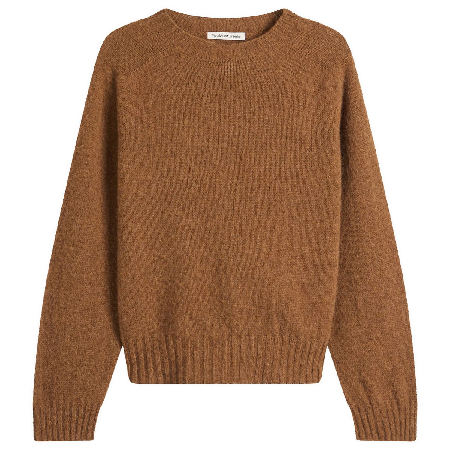Пуловер YMC Jets Crewneck Raglan Knit Sweater Кафяво | Q8ZMJ-BRW, 0