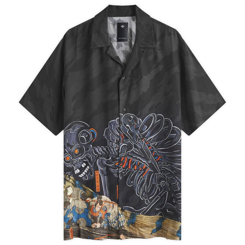 Риза Maharishi Cyber Skeleton Vacation Shirt With Черно | 1408-BLK