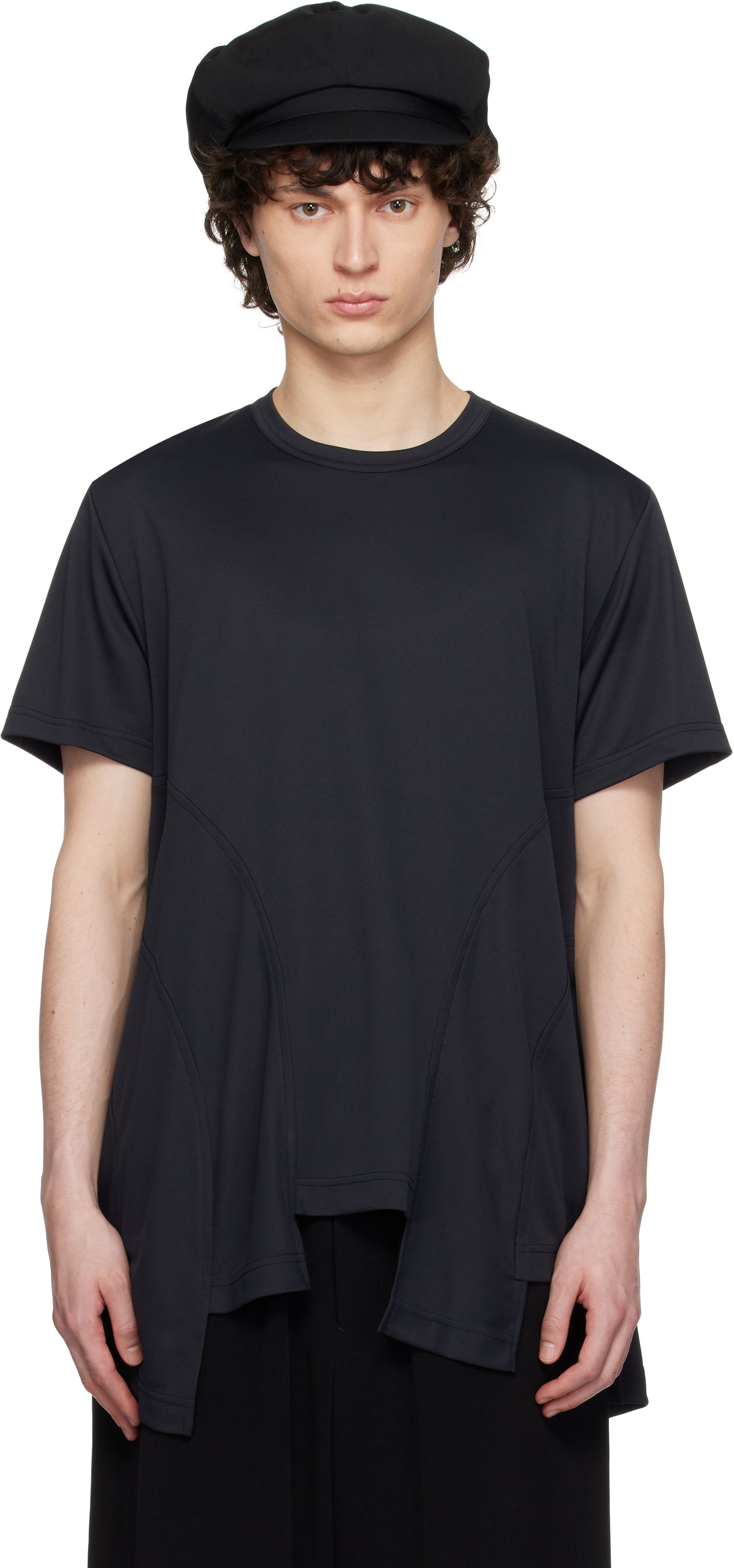 Тениска Comme des Garçons Homme Plus Polyester Honeycomb T-Shirt Черно | PO-T025-051, 0