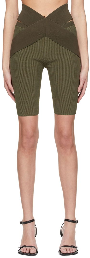 Къси панталони Dion Lee Cross Waistband Ribbed Bike Shorts Зелено | C7081S22, 0