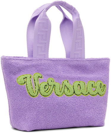 Голяма пазарска чанта Versace Towel Tote Bag Лилаво | 1007937_1A05655, 1