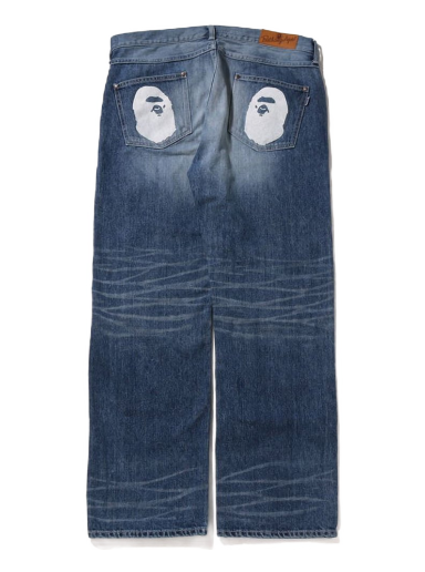 Дънки BAPE Ape Head Relaxed Fit Denim Jeans Тъмно синьо | 1I80-150-001