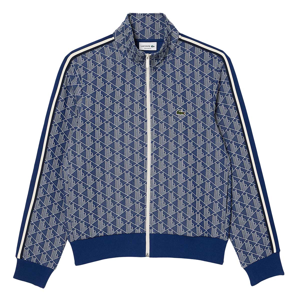 Суитчър Lacoste Paris Jacquard Monogram Zipped Sweatshirt Тъмно синьо | SH1368-00-QIE, 1