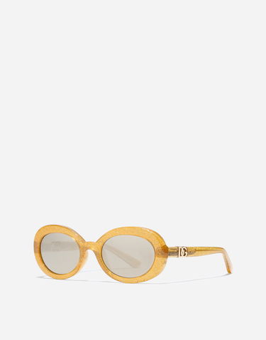 Слънчеви очила Dolce & Gabbana Dolce & Gabbana DNA Glitter Oval Sunglasses Жълто | VG600KVN55A9V000, 1