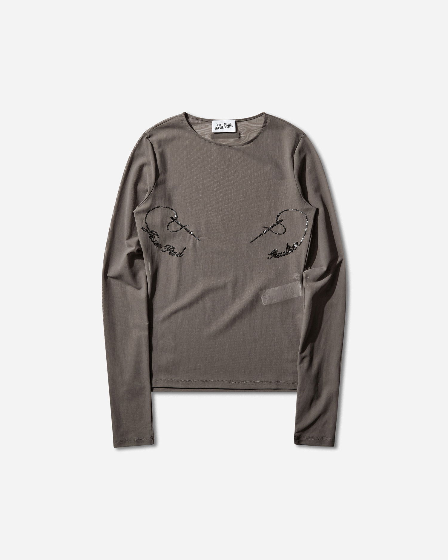 Риза Jean Paul Gaultier Sequin Needles Long-Sleeve Sheer Top Сиво | 26-01-W-TO433-M016 04, 0