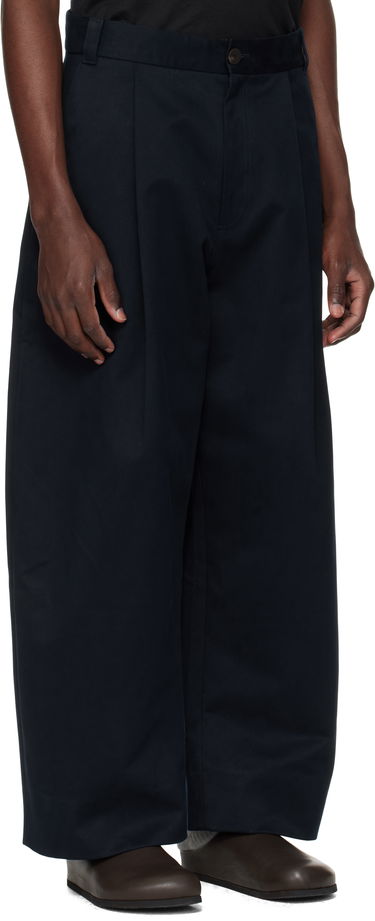 Панталони Studio Nicholson Studio Nicholson Pleated Wide-Leg Trousers Тъмно синьо | SORTE SNM - 1248, 4