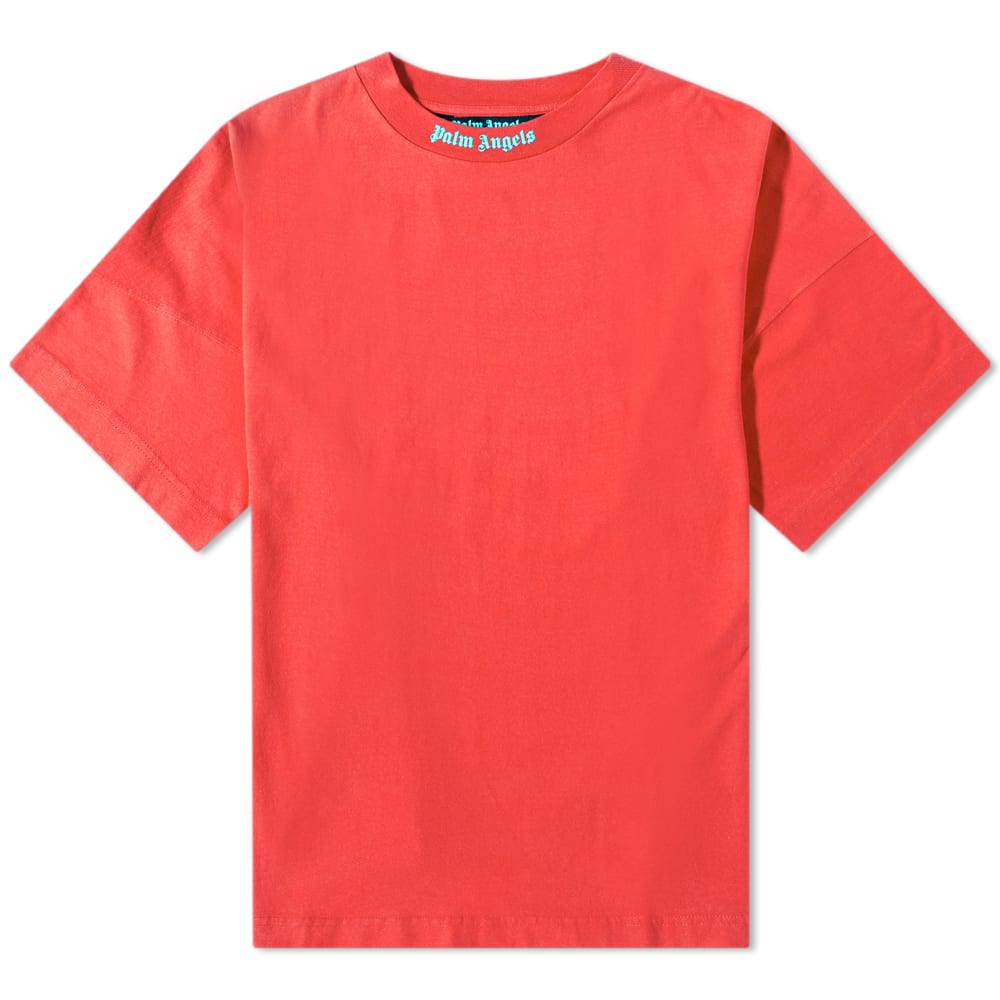 Тениска Palm Angels Oversized Mock Neck Logo Tee Червено | PMAA002C99JER0062501, 0
