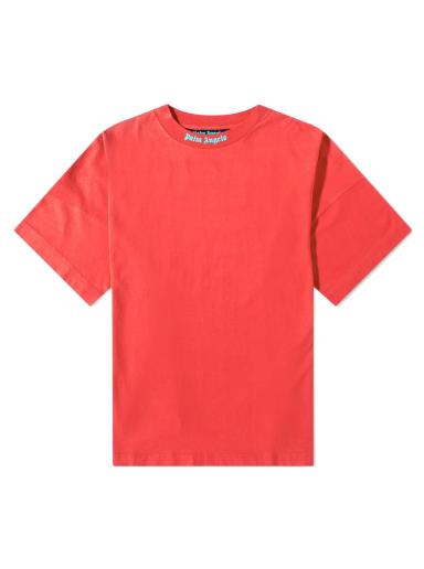 Тениска Palm Angels Oversized Mock Neck Logo Tee Червено | PMAA002C99JER0062501
