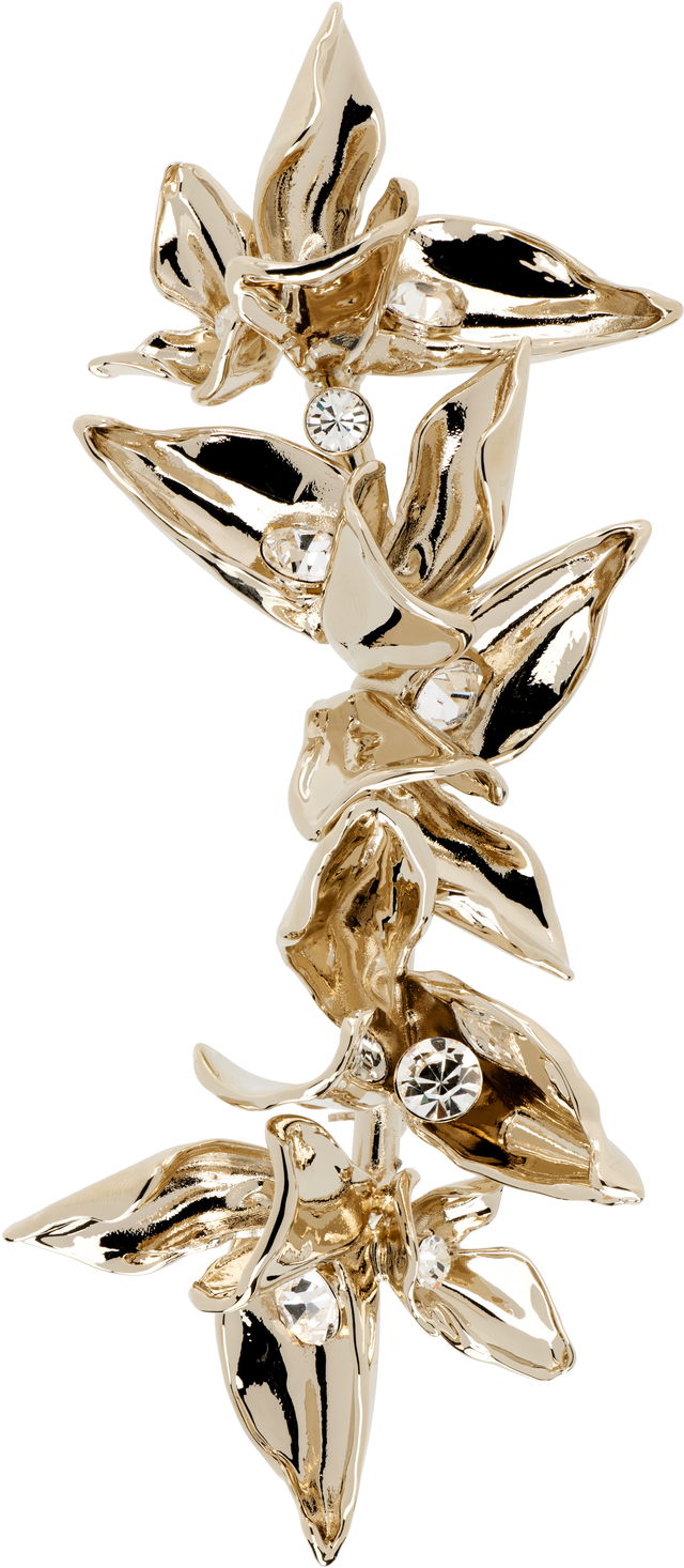 Erdem Gold-Tone Crystal Flower Brooch