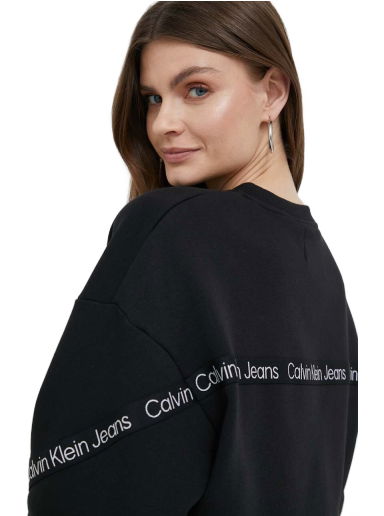 Суитчър CALVIN KLEIN Cropped Logo Tape Sweatshirt Черно | J20J220693.PPYX