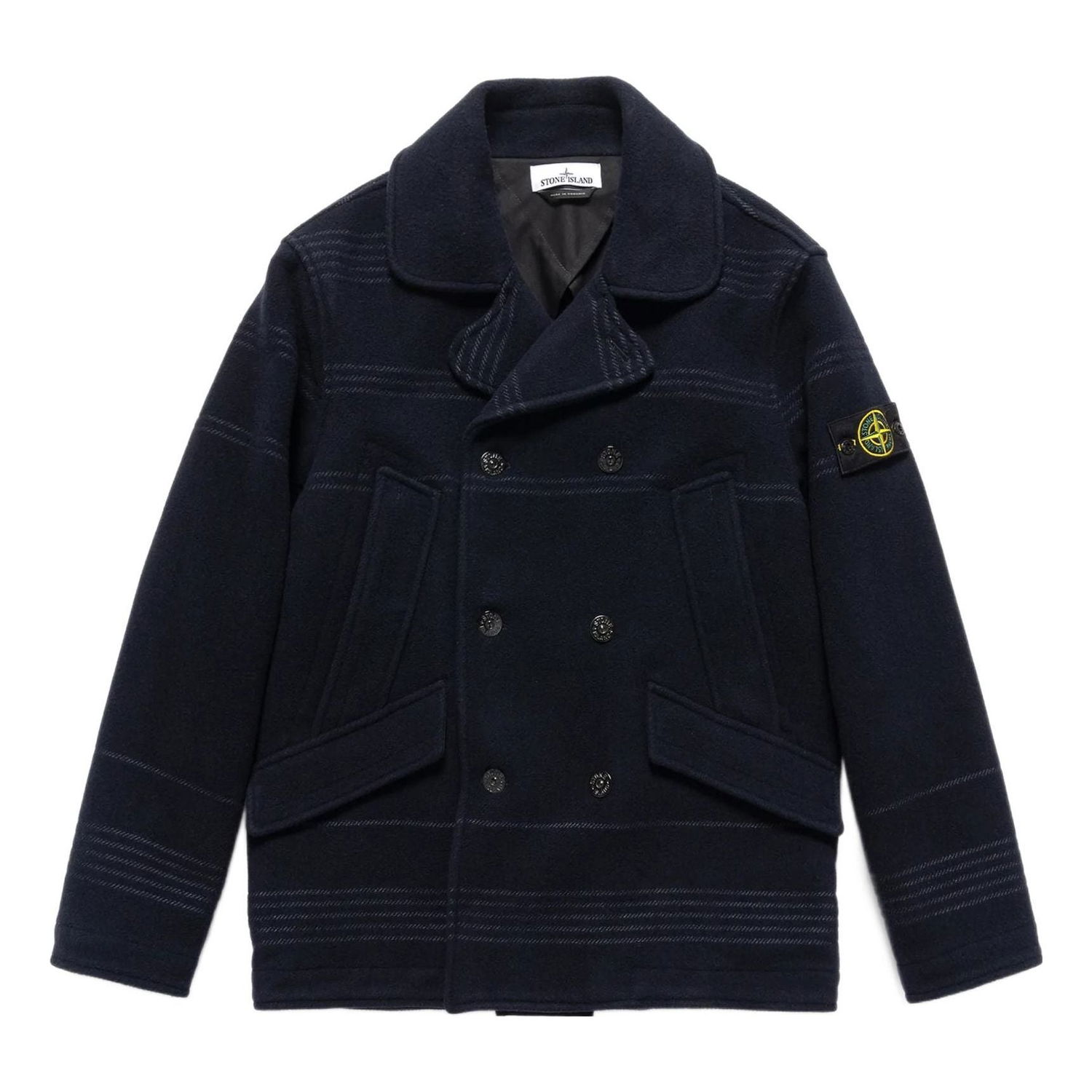 Палта Stone Island Stone Island Logo Patch Double-Breasted Jacket Синьо | 771542952-V0020, 0