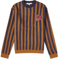 Пуловер MAISON KITSUNÉ Flag Logo Intarsia Stripe Knit Кафяво | LM00802KT1086-S476, 1