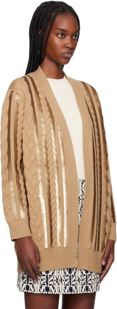 Пуловер Max Mara Max Mara Cable Knit Sequin Cardigan Кафяво | 2511341011675, 1