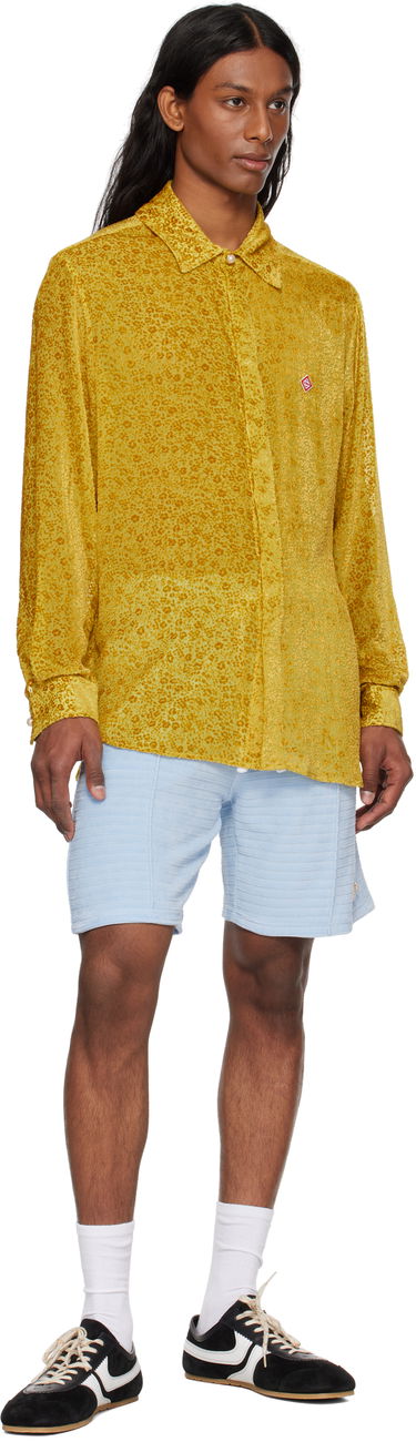 Риза Casablanca Casablanca Floral Devoré Silk Shirt Жълто | MS25-SH-174-01, 3