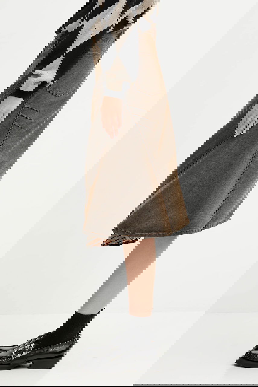 Пола Andersson Bell Andersson Bell Custom Flare Layered Midi A-Line Skirt Кафяво | apa847w, 1