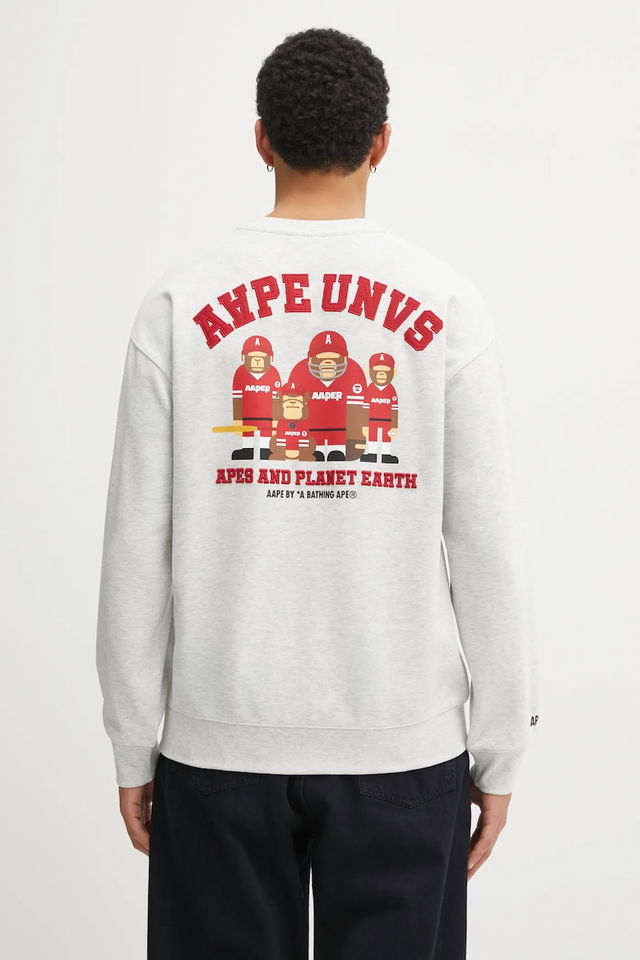 Crew Neck Sweatshirt with Aaper University Graphic Print