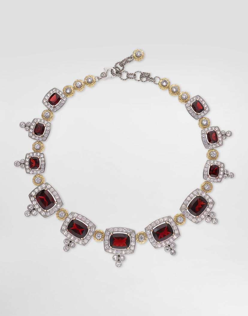 Колие Dolce & Gabbana Dolce & Gabbana Eleganza 18K White & Rose Gold Garnet & Sapphire Necklace Червено | WNSA5GWGAR1W8266