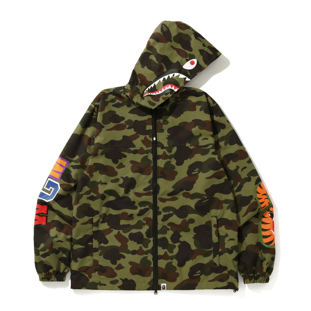 Суитчър BAPE 1st Camo Shark WGM Hoodie Jacket Зелено | 1G80-140-022, 0