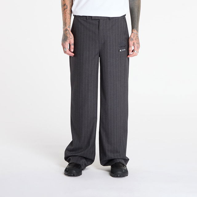 Formal Pinstriped Wide-Leg Pants