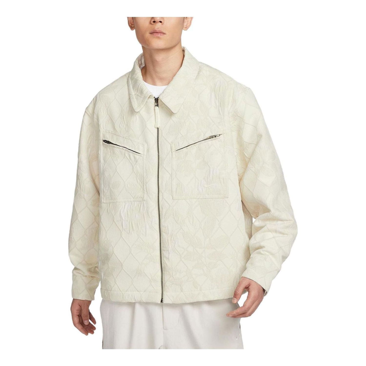 Яке Nike Men's Basketball Diamond Pattern Jacket Бежово | FN2673-110, 0