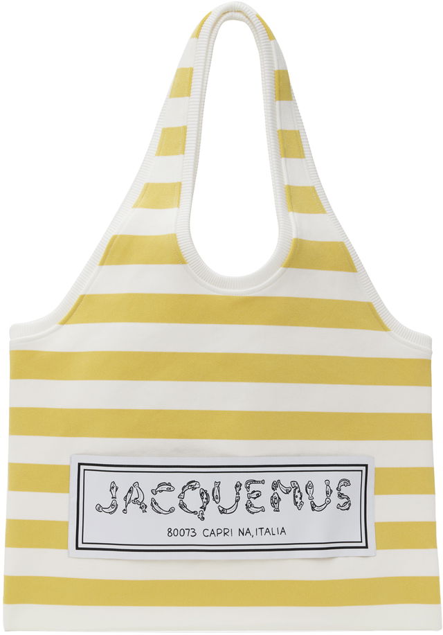 Yellow & White La Casa 'Le sac Marcel' Tote