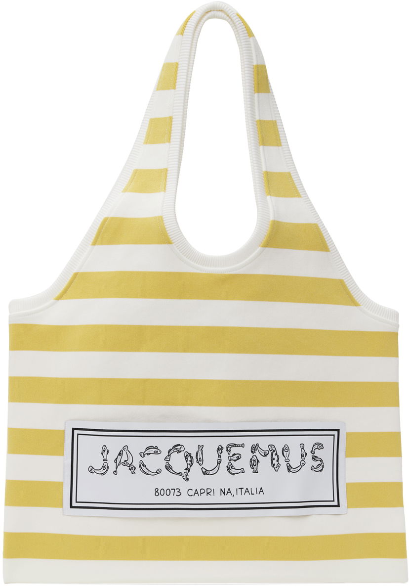 Раници и чанти Jacquemus Yellow & White La Casa 'Le sac Marcel' Tote Жълто | 24H243BA376-2422