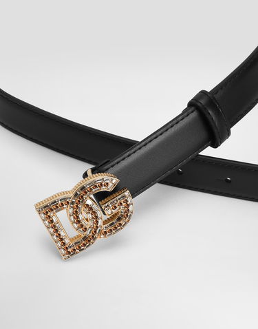 Колани Dolce & Gabbana Calfskin Belt With Dg Logo 65 Черно | BE1682AW57680999, 2