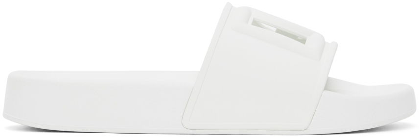 Кецове и обувки Dolce & Gabbana White Cutout Slides Бяло | CW2079 AO666, 0