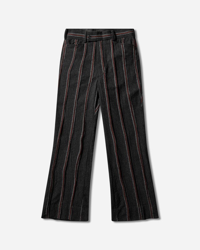 Striped Tweed Boot-Cut Trousers