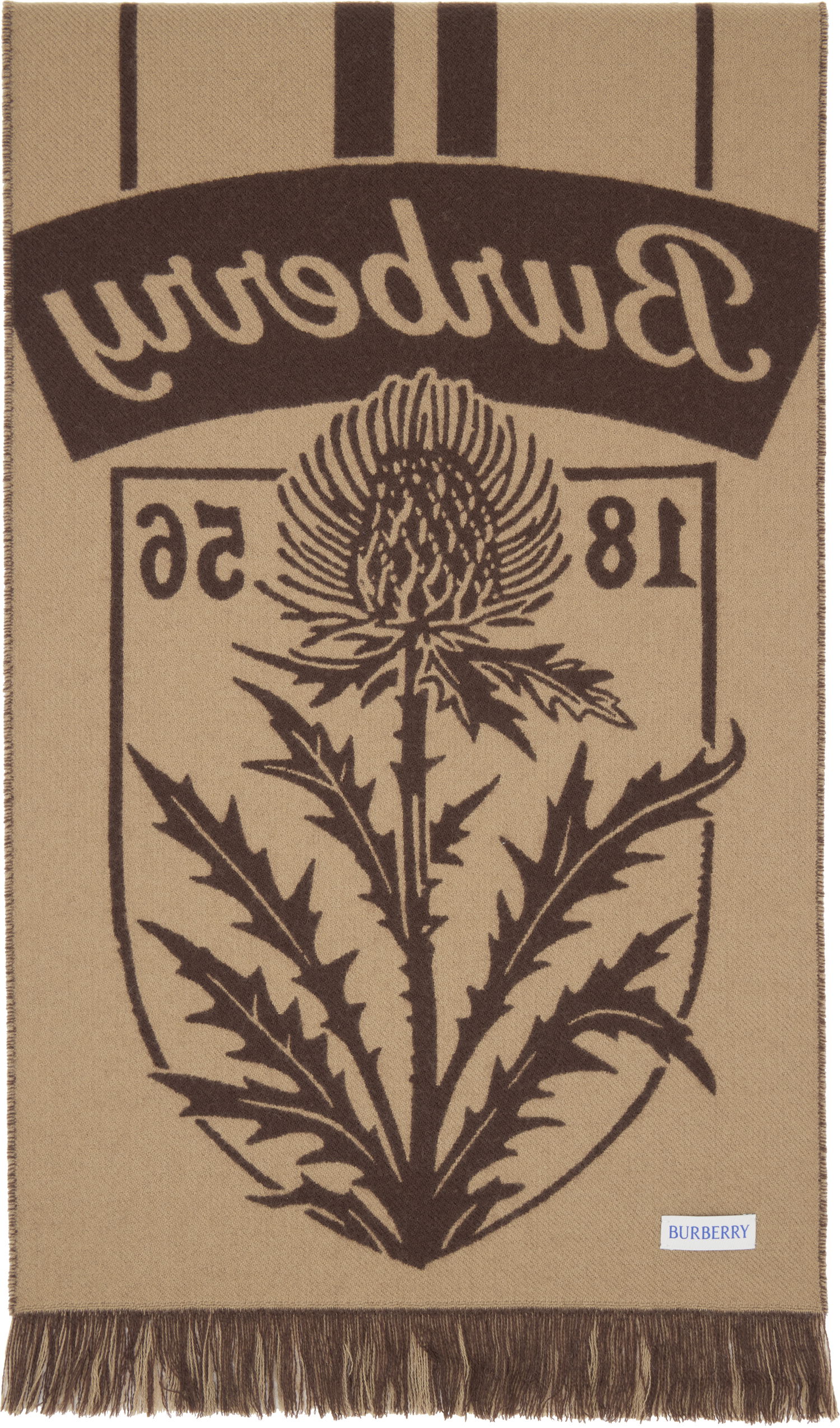 Шал Burberry Thistle Shield Wool Scarf Многоцветен | 8117699, 1