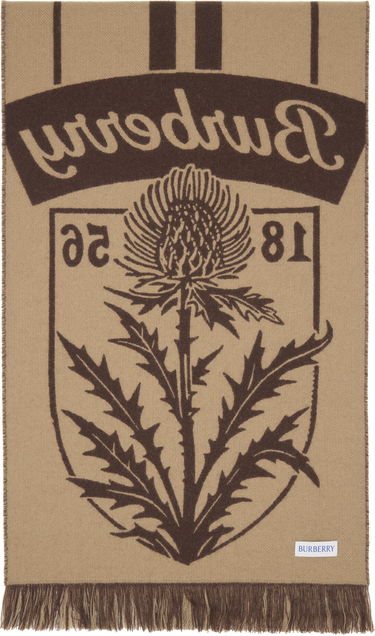 Шал Burberry Thistle Shield Wool Scarf Многоцветен | 8117699, 1