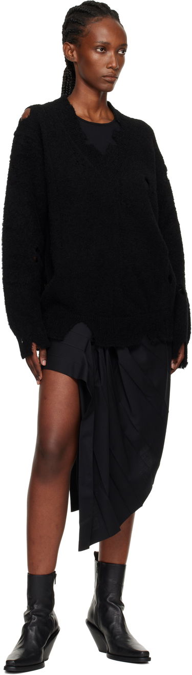 Пуловер Junya Watanabe Junya Watanabe Patchwork V-Neck Sweater Черно | JP-N008-051-1, 3