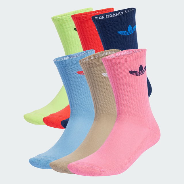 Trefoil Cushion Crew Socks - 6 Pairs